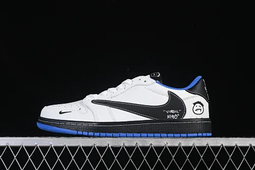 All categories Air Jordan Jordan series basketball shoes Air Jordan 1 Low High-end customized low-top sneakers Travis Scott x Fragment Design x Air Jordan 1 Low OG SP AJ1 Joe 1 joint blue bottom ghost face low-top cultural casual sneakers DZ5899-027